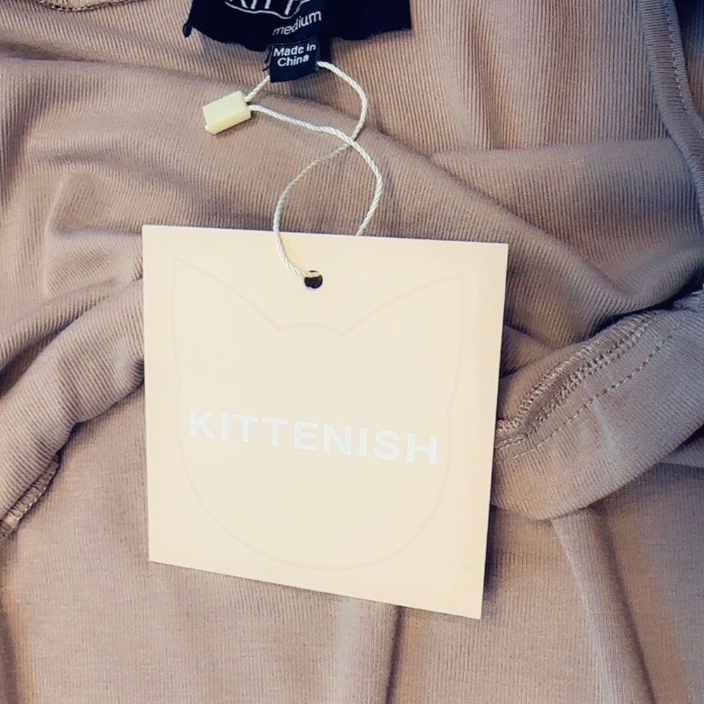 Kittenish Ruched Bodysuit - Beige Nude  Size Medium - New w/Tags